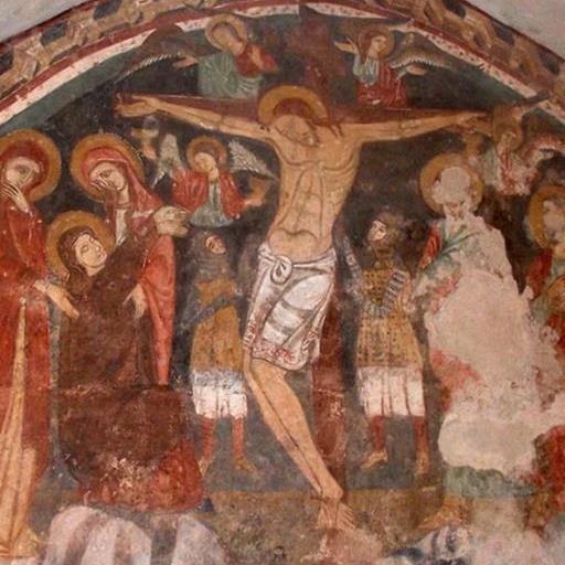 Affresco della Crocifissione, nella cripta