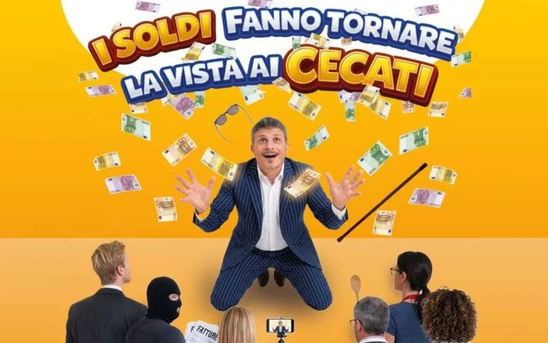 Teatrando al Quadriportico 2026 – I soldi fanno tornare la vista a cecati