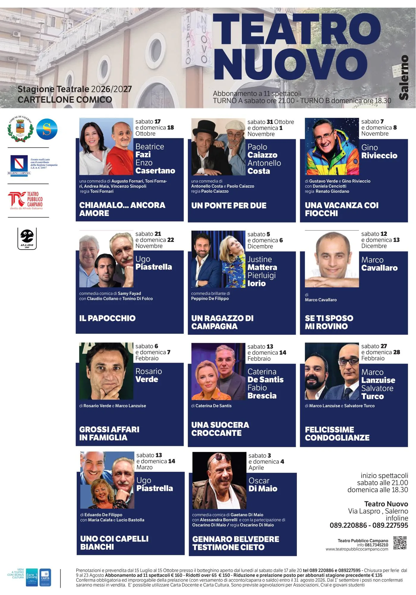 Teatro Nuovo - Stagione teatrale 2026/2027